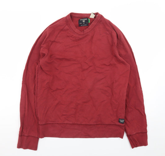 Dockers Men Red Long Sleeve Regular Fit Cotton T-Shirt Size S