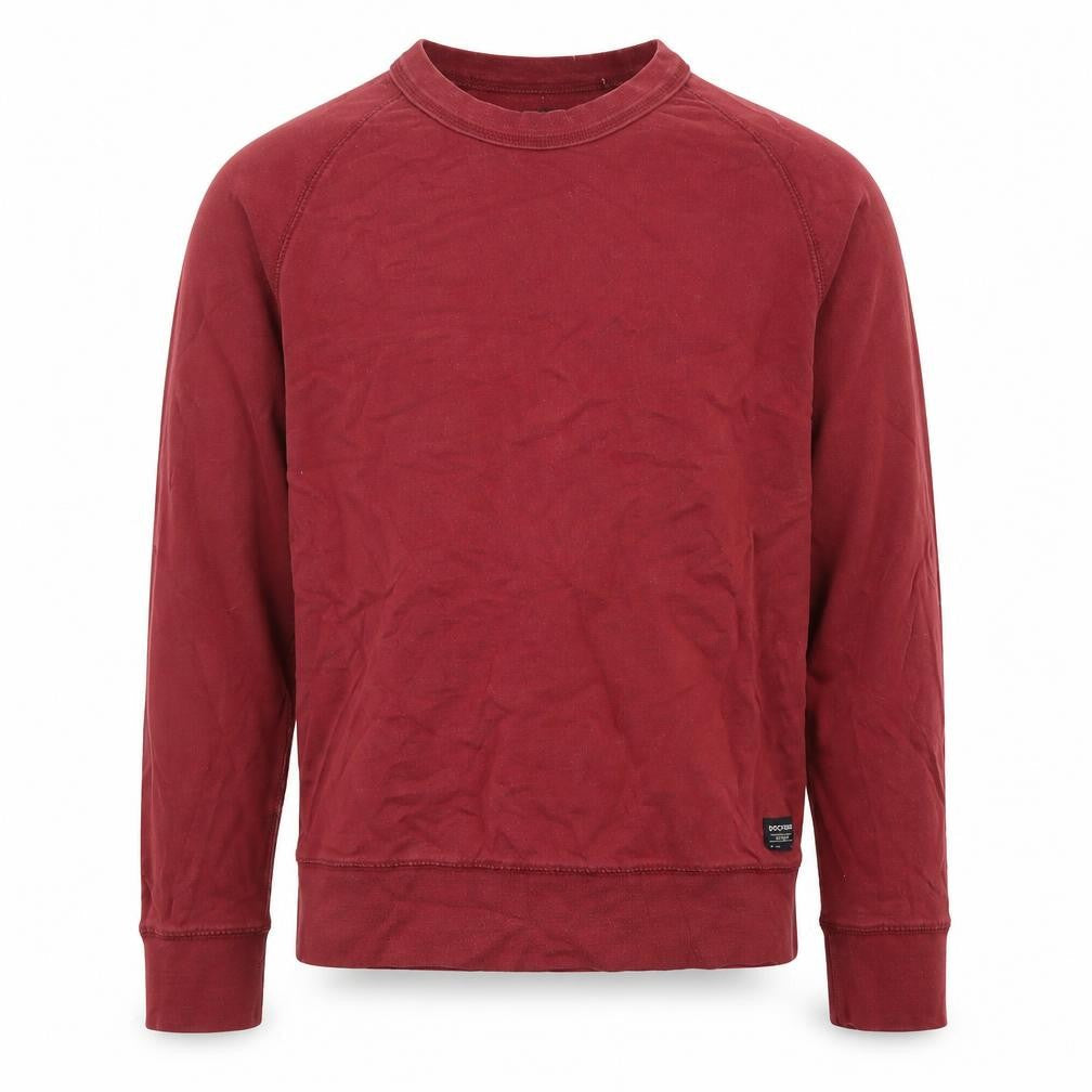 Dockers Men Red Long Sleeve Regular Fit Cotton T-Shirt Size S