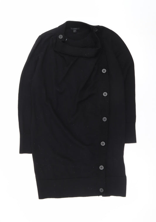 COS Women Black Wool Long Sleeve Button Cardigan XS