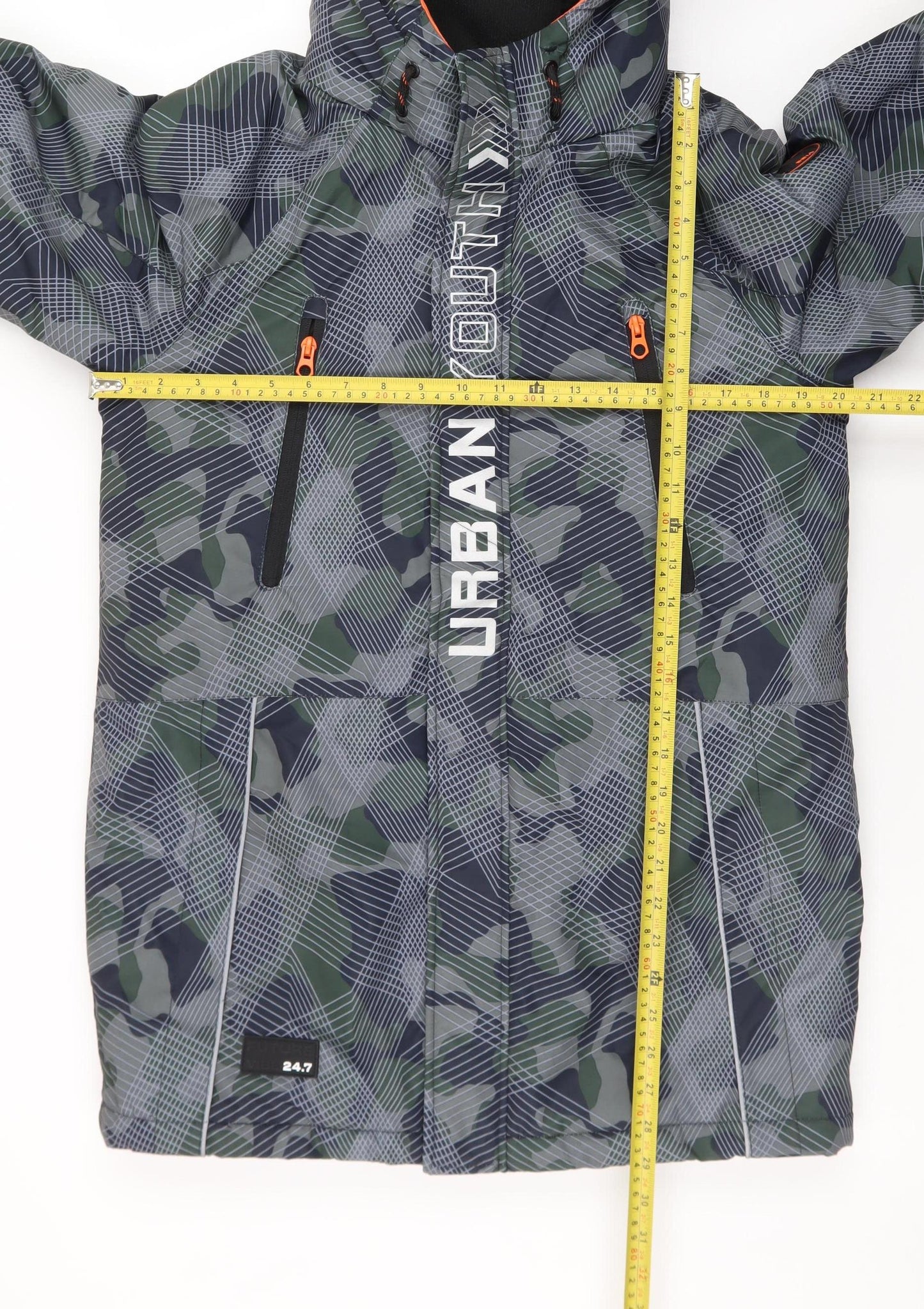 F&F Boys Green Camouflage Urban Youth Hooded Puffer Jacket 13-14 Years