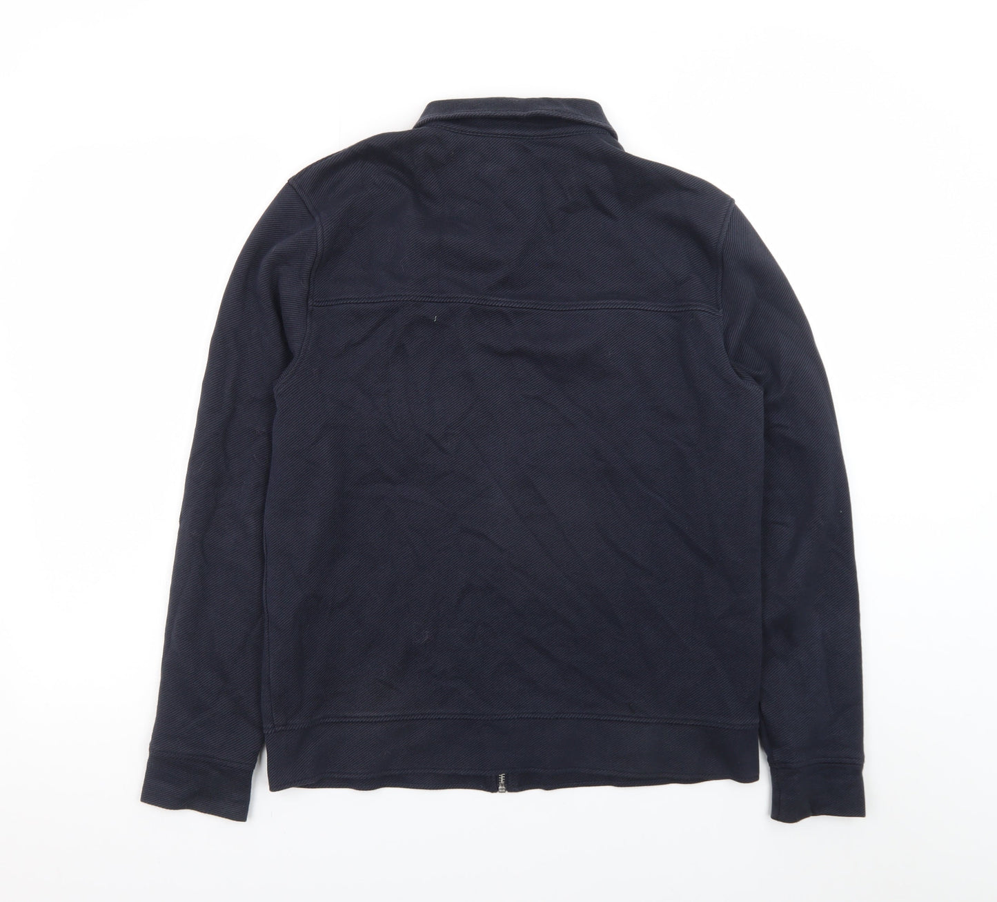 Marks and Spencer Autograph Men's Blue Full Zip Cotton Jumper S