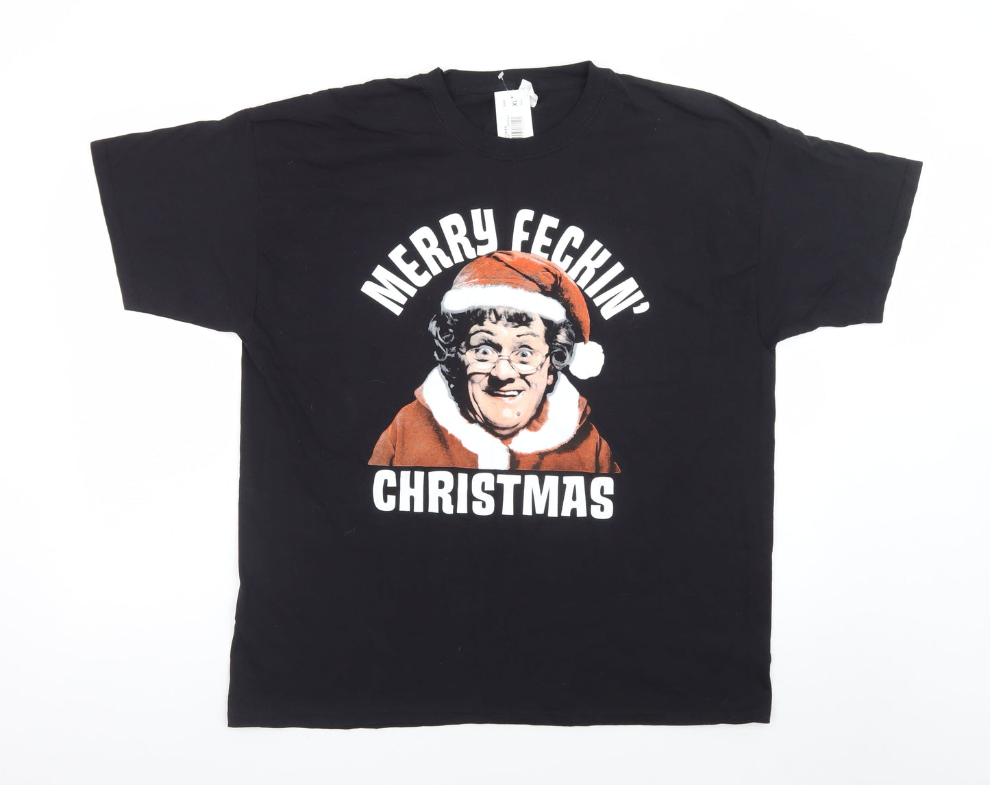 Fruit of the Loom Men's Black XL Christmas Funny Graphic T-Shirt