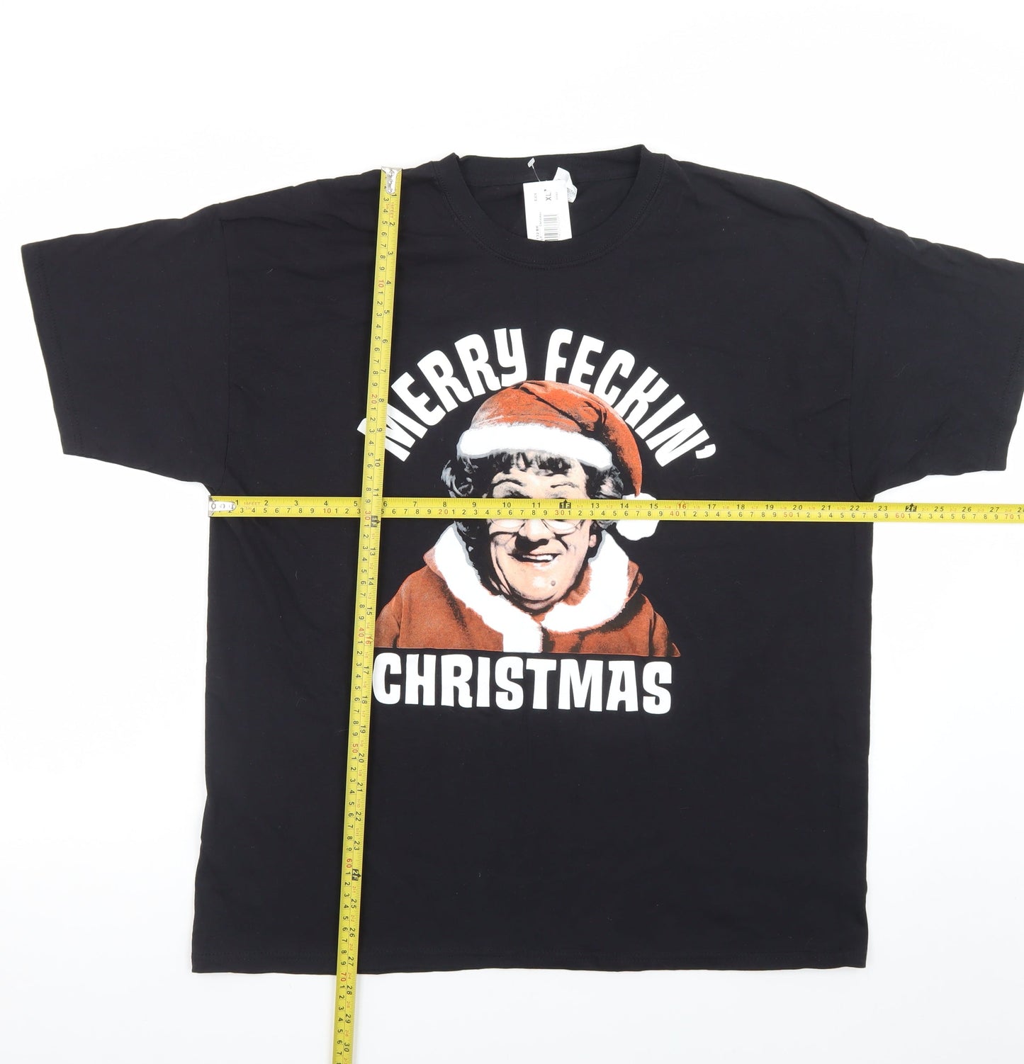 Fruit of the Loom Men's Black XL Christmas Funny Graphic T-Shirt