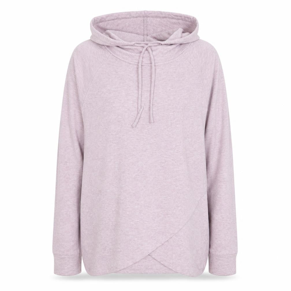 AnyBody Women Pink Long Sleeve Pullover Hoodie L Lightweight Cotton Blend