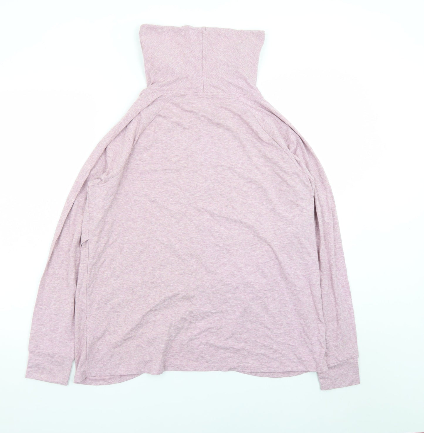 AnyBody Women Pink Long Sleeve Pullover Hoodie L Lightweight Cotton Blend