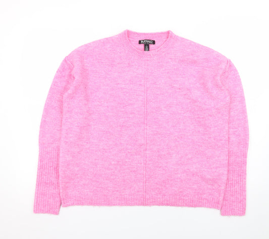 Buffalo David Bitton Women's Pink Crew Neck Knit Jumper Size S