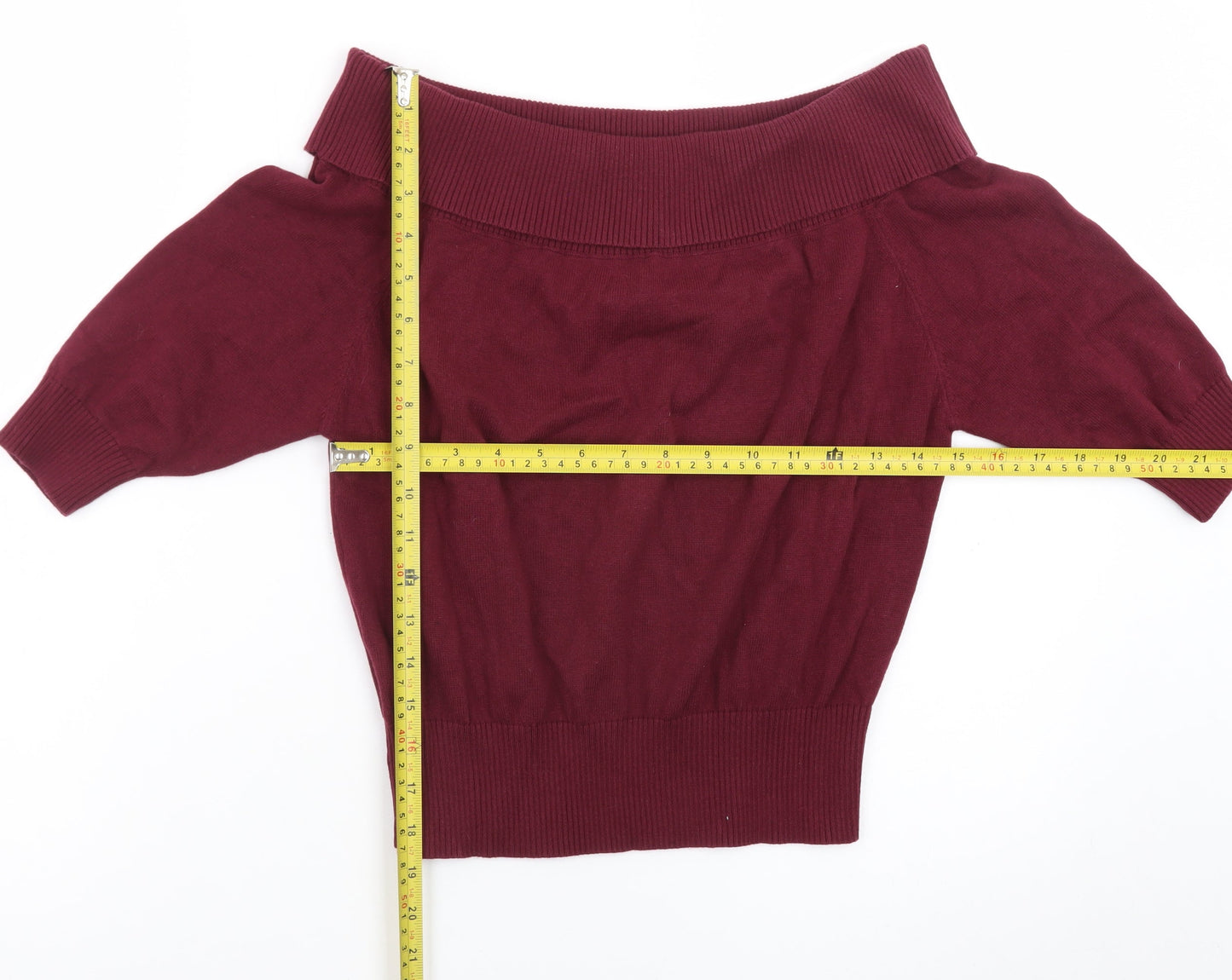 Collectif Vintage Women's Red Size 16 Boat Neck Knit Jumper