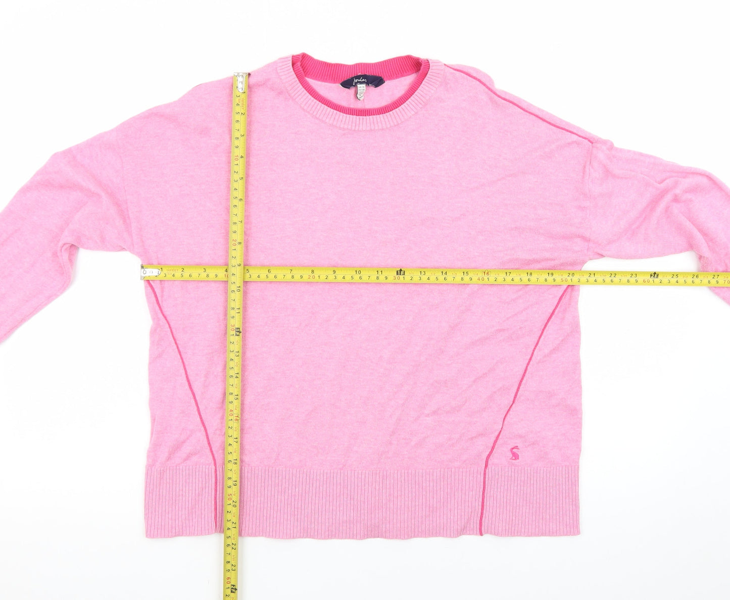 Joules Womens Pink Crew Neck Cotton Jumper UK 10