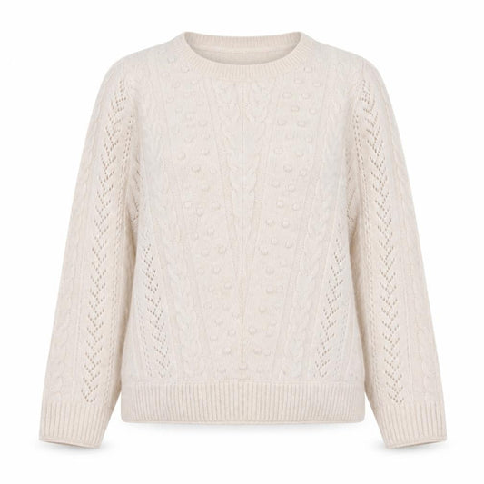 FatFace Women Beige Cable Knit Pullover Jumper UK 12