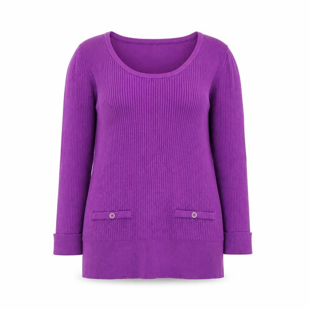 Marks & Spencer Women’s Purple Scoop Neck Jumper Size 16 Knit Pullover