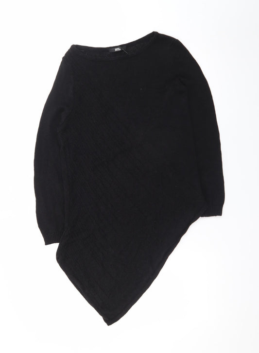 Marks and Spencer Women Black Size 16 Asymmetric Knit Dress
