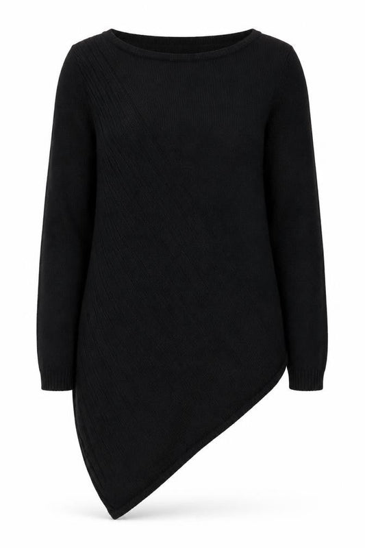 Marks & Spencer Women Black Size 16 Asymmetric Knit Dress