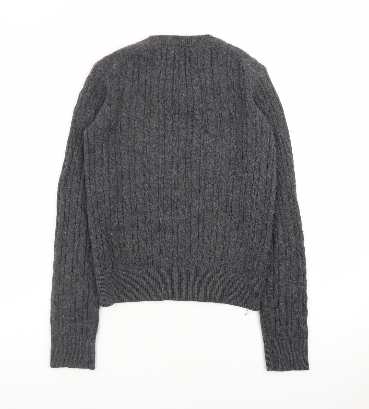 Jack Wills Women's Grey Cable-Knit Wool Jumper UK 8