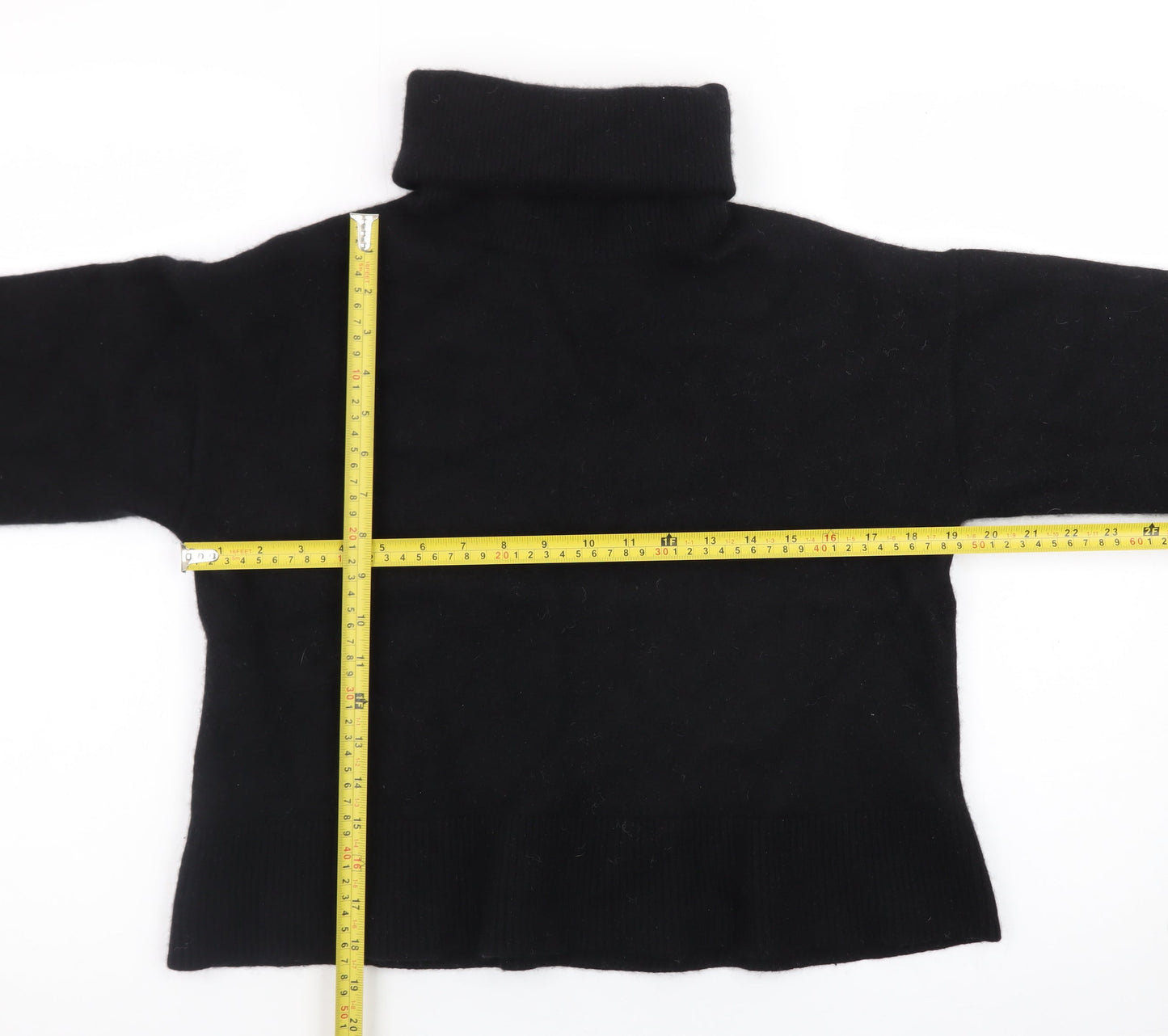 H&M Womens Black Roll Neck Wool Cashmere Blend Jumper Size L