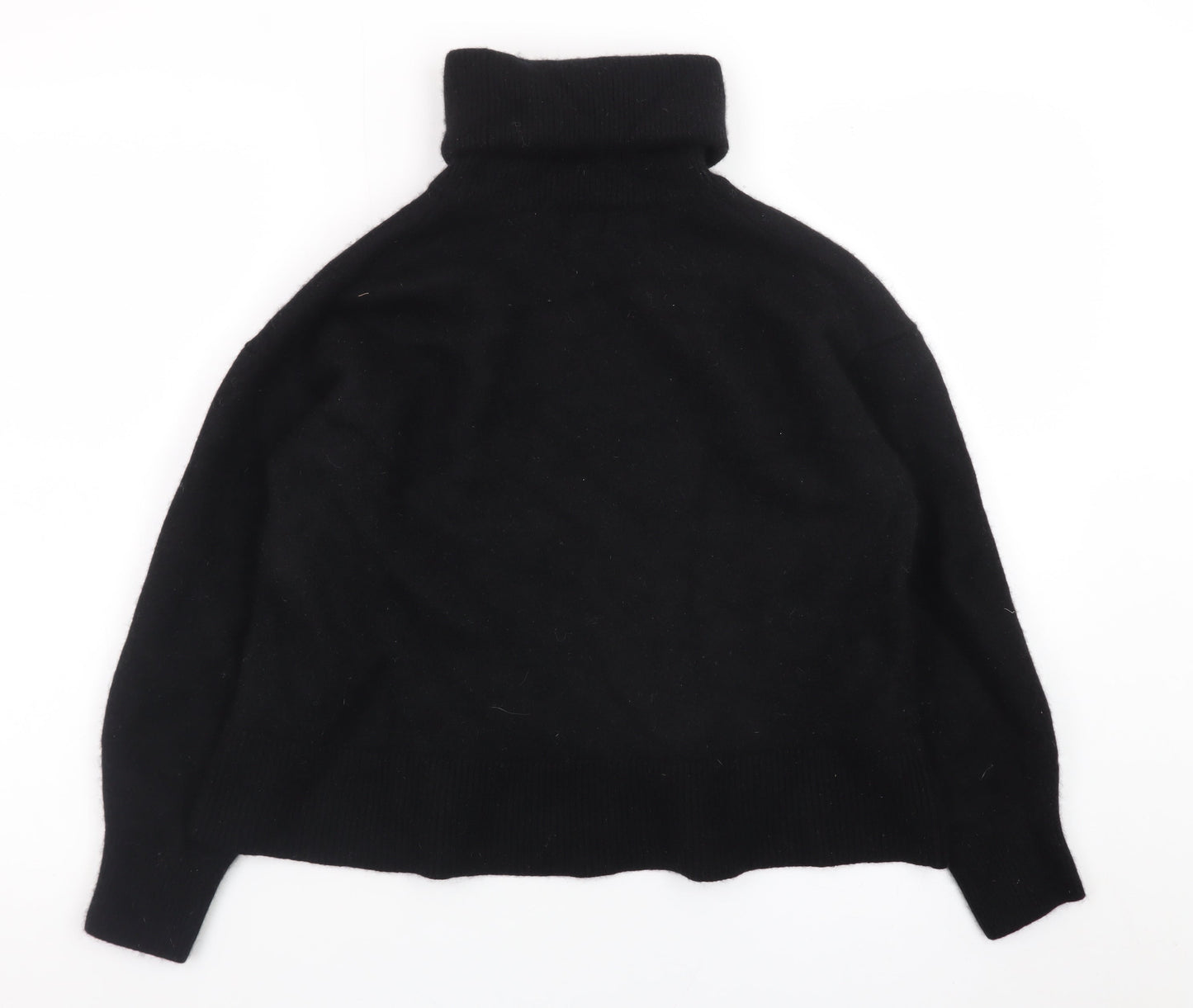 H&M Womens Black Roll Neck Wool Cashmere Blend Jumper Size L