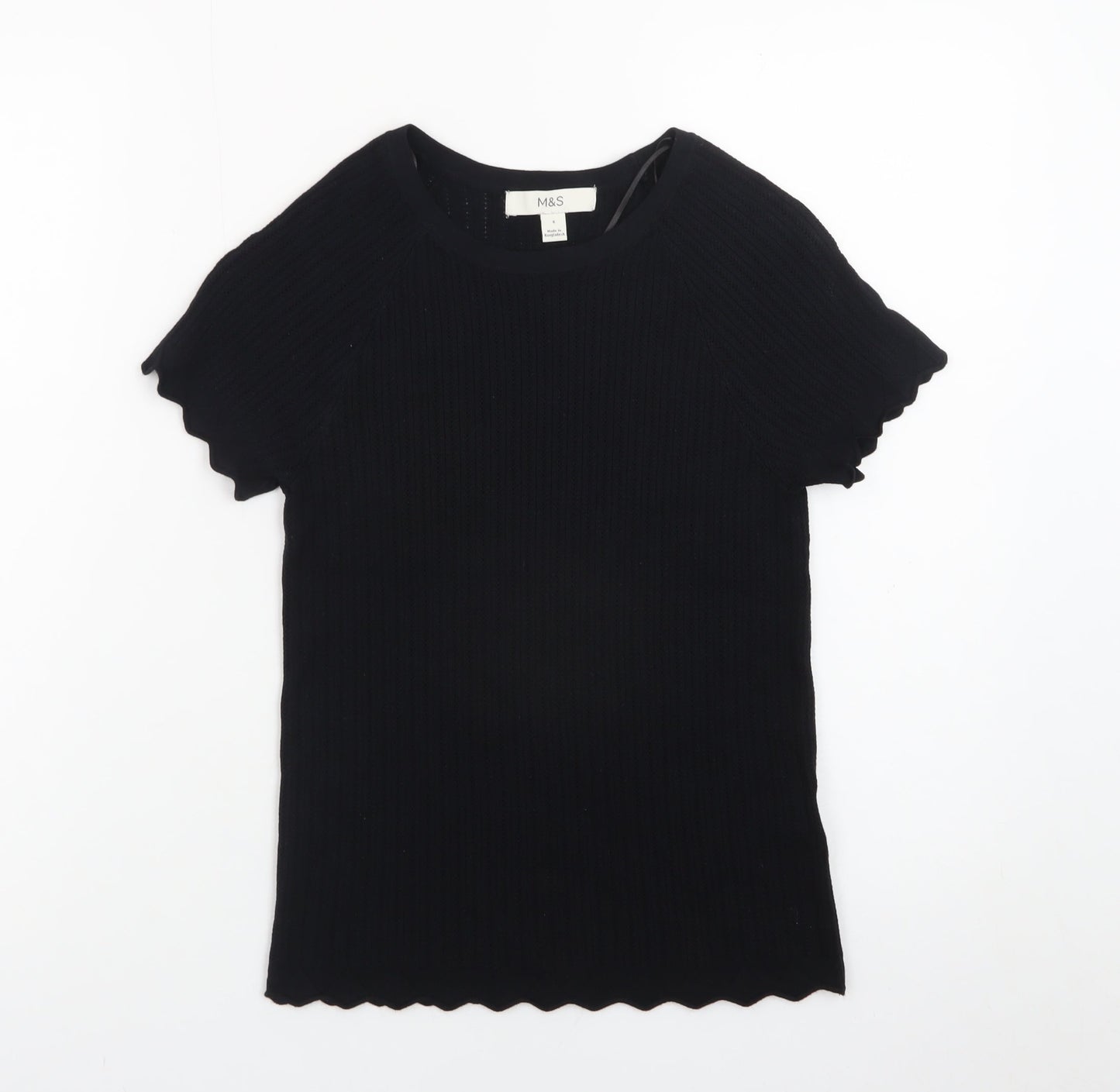 Marks and Spencer Women's Black Short Sleeve Knit T-Shirt Size S