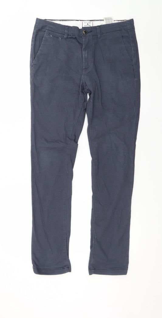 Jack & Jones Men's Blue Slim Fit Chino Trousers Size 30x32