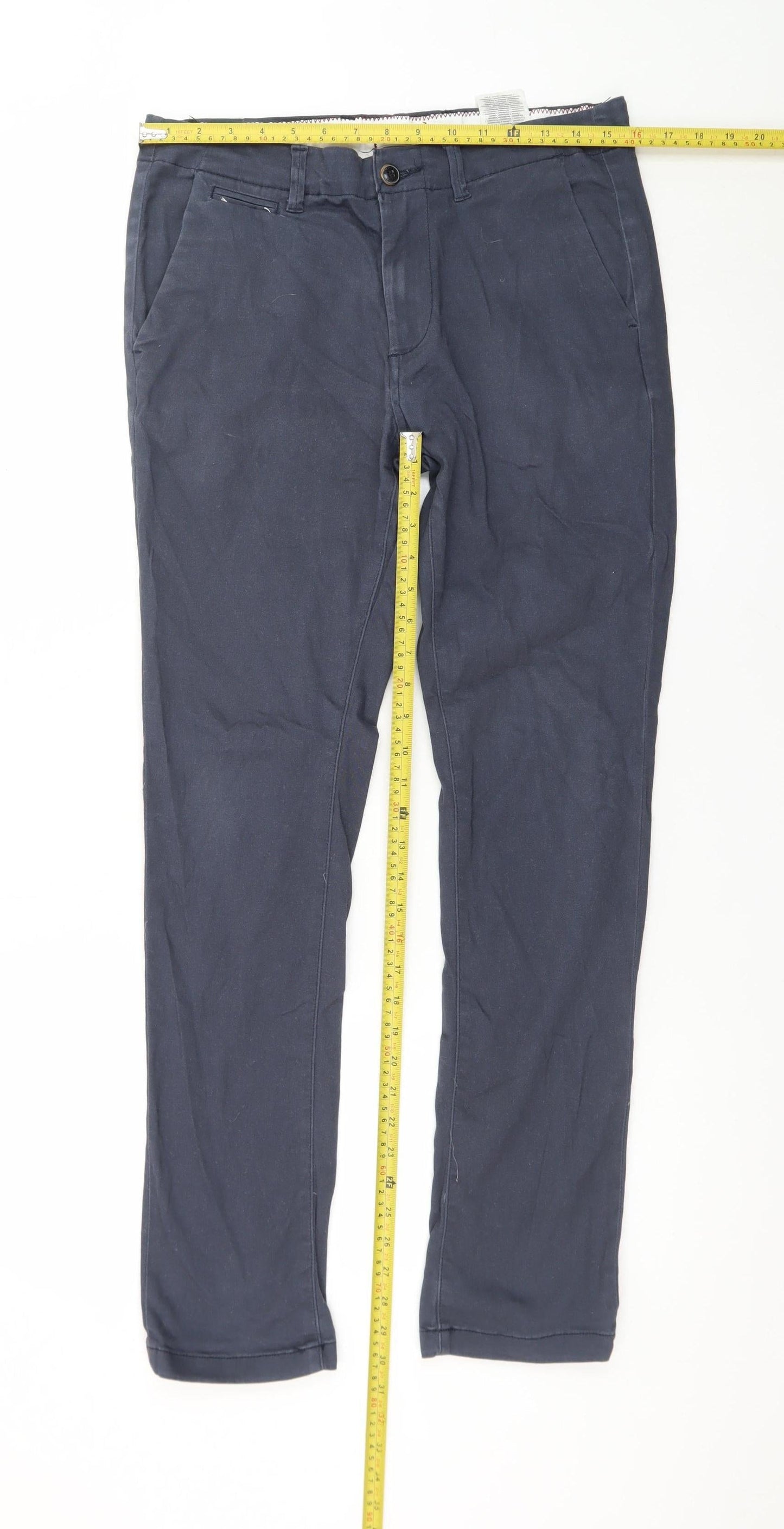 Jack & Jones Men's Blue Slim Fit Chino Trousers Size 30x32