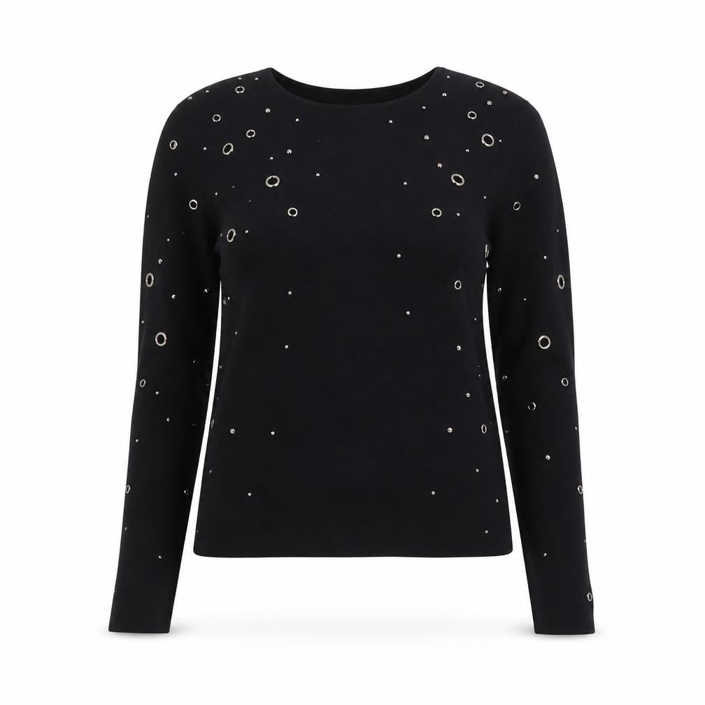 Marks & Spencer Women’s Black Studded Crew Neck Knit Jumper Size S