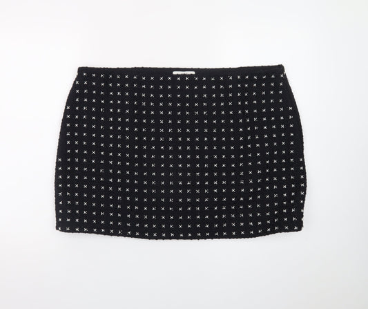 Marks and Spencer Women Black Size 20 Short Tweed Pencil Skirt