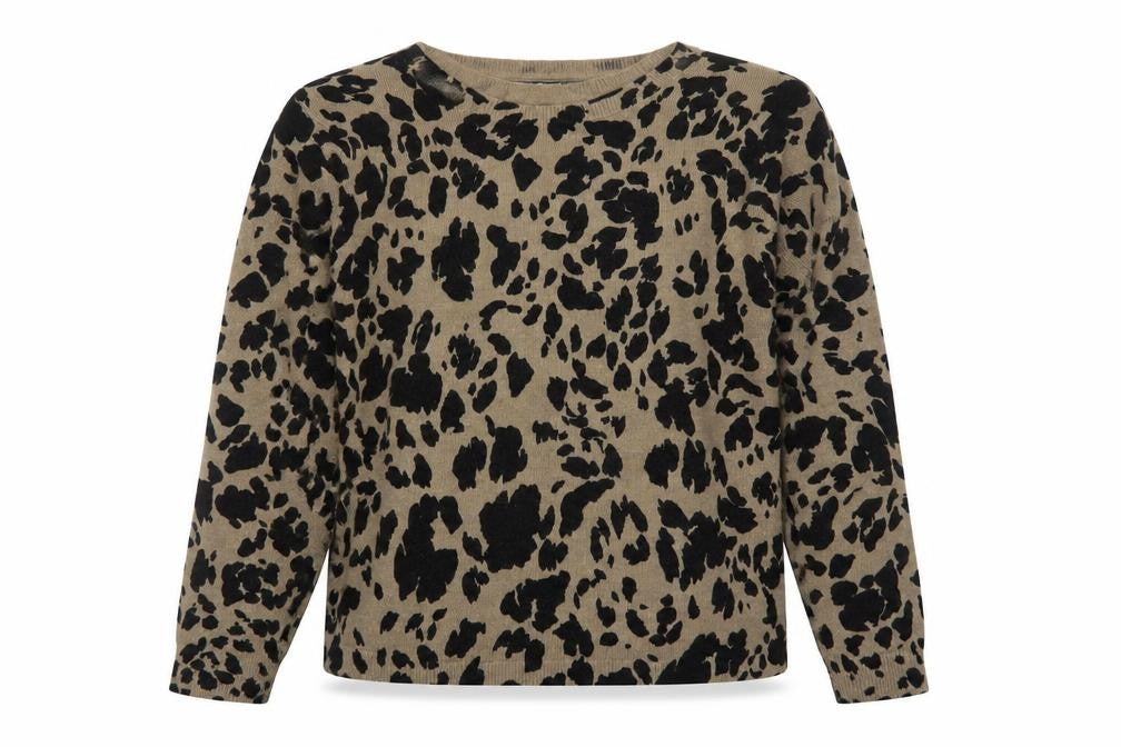 Marks & Spencer Women's Brown Leopard Print Cotton Jumper Size 10
