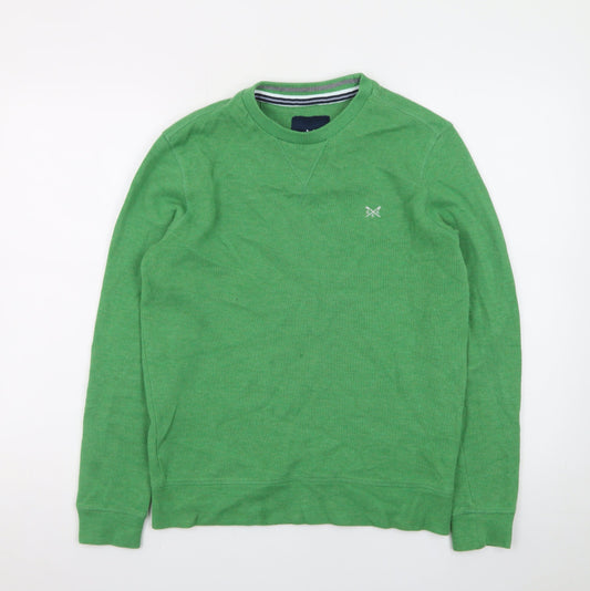 Preloved Crew Clothing Company Men's Green XS Cotton Pullover Sweatshirt - Front