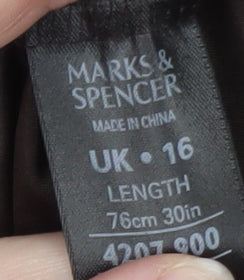 Marks and Spencer Women Brown A-Line Embroidered Skirt UK 16