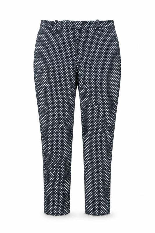 H&M Women’s Blue Geometric Slim Ankle Trousers Size 16