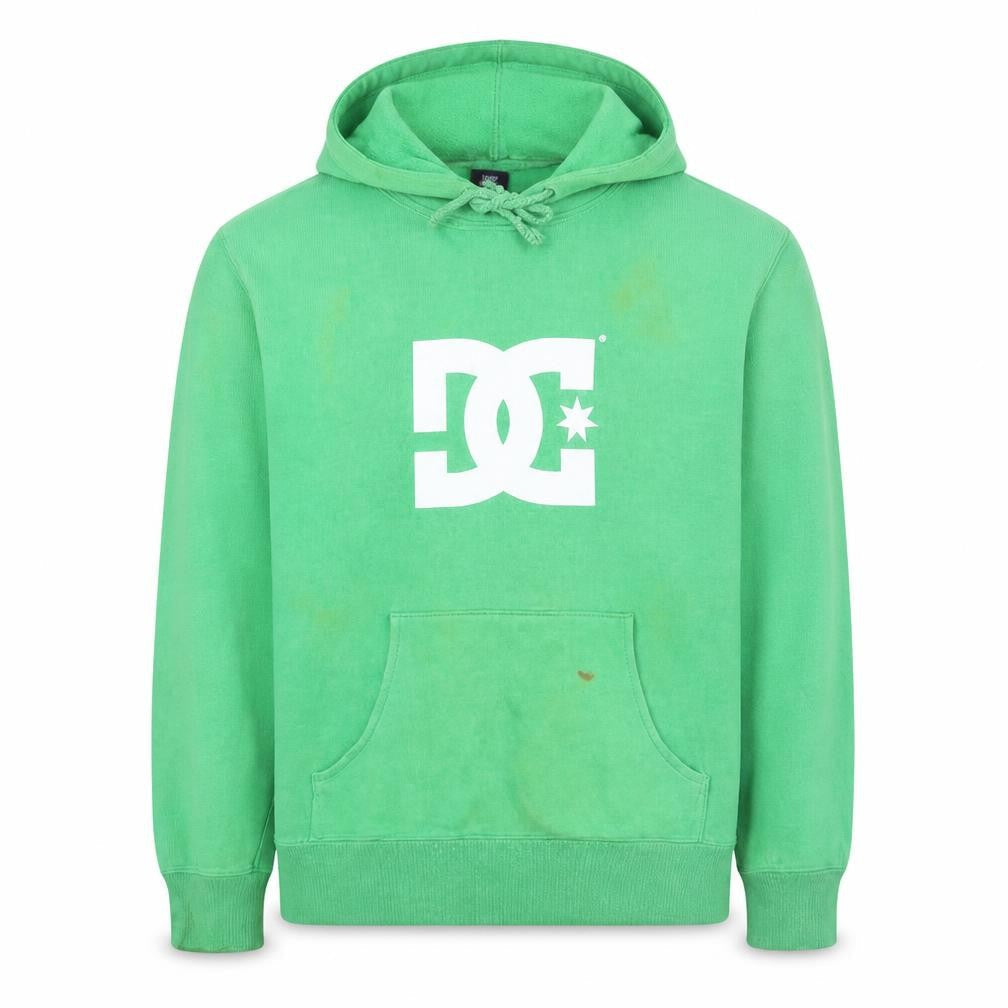 DC Men’s Green Pullover Hoodie Size M Fleece Graphic Logo Skate Style
