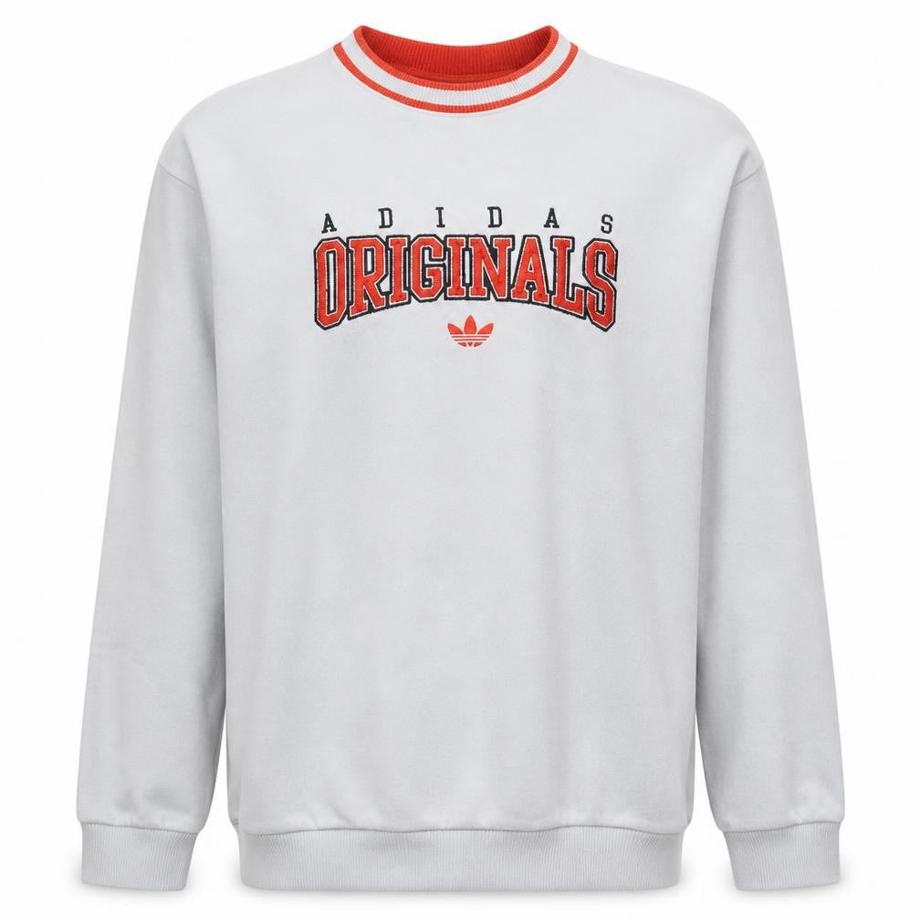 Adidas Originals Men's White L Crew Neck Pullover Sweatshirt