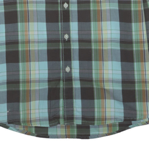 Levi's Men's Blue Plaid Long Sleeve Button-Up Cotton Shirt M