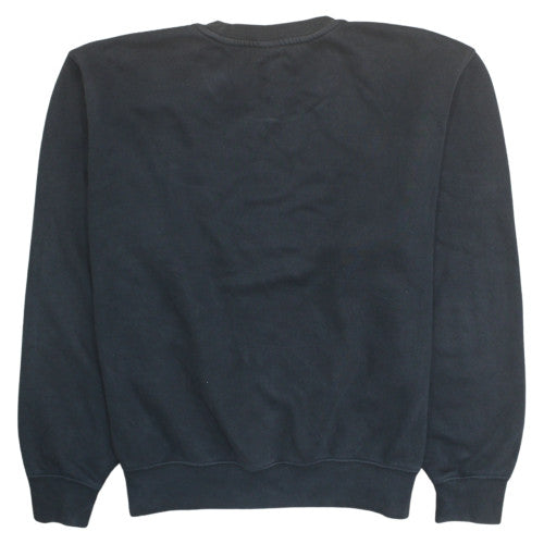Nike Womens Black Blue Logo Crew Neck Pullover Sweatshirt M