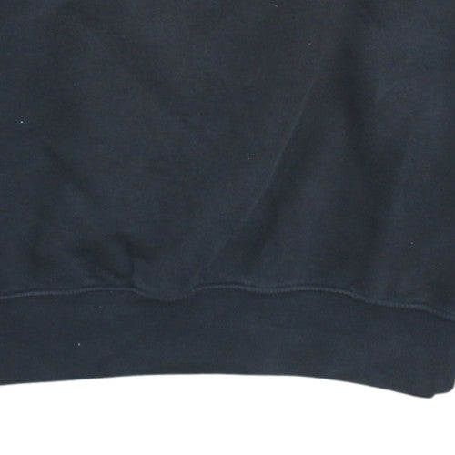 Nike Womens Black Blue Logo Crew Neck Pullover Sweatshirt M