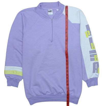 Back view of Puma Women's Lilac 1/2 Zip Pullover Sweatshirt, size S