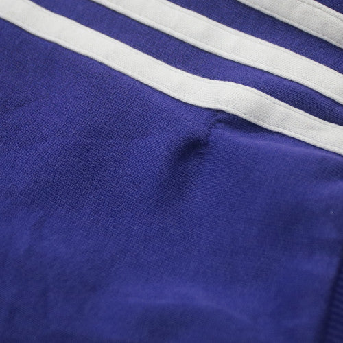 Adidas Mens Blue 2XL Pullover Hoodie with Logo and Stripes