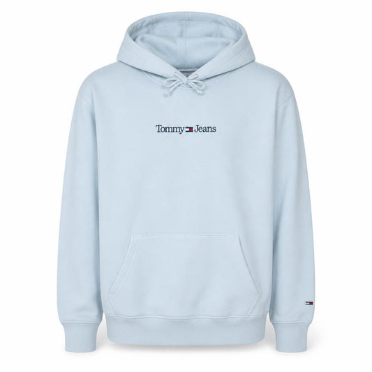 Tommy Jeans Men's White Pullover Hoodie M Logo Fleece Sweatshirt