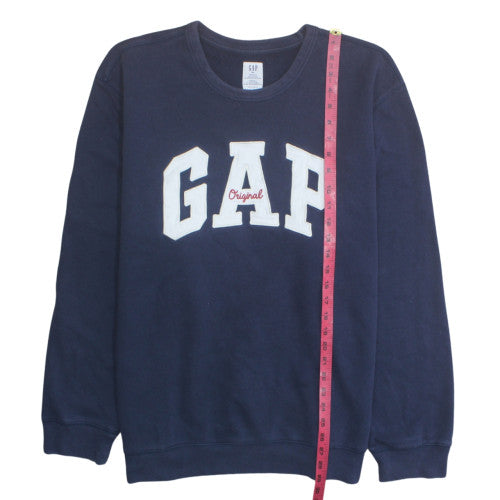 GAP Men's Navy Blue Crew Neck Logo Sweatshirt XXL Cotton Blend