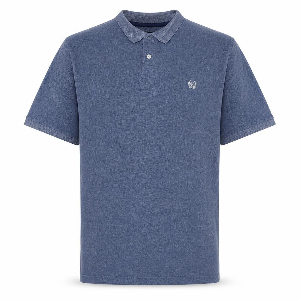 Chaps Men's Blue Short Sleeve Classic Fit Cotton Polo Shirt Size L