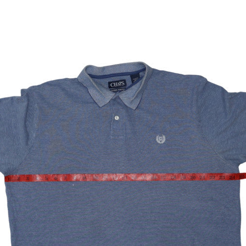 Chaps Men's Blue Short Sleeve Classic Fit Cotton Polo Shirt Size L