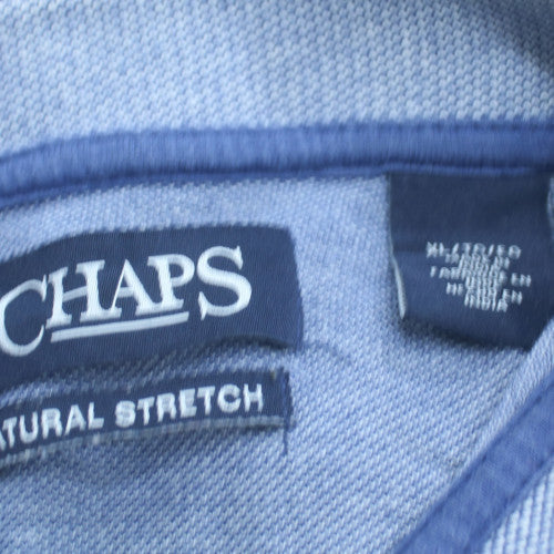 Chaps Men's Blue Short Sleeve Classic Fit Cotton Polo Shirt Size L