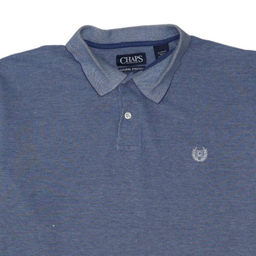 Chaps Men's Blue Short Sleeve Classic Fit Cotton Polo Shirt Size L