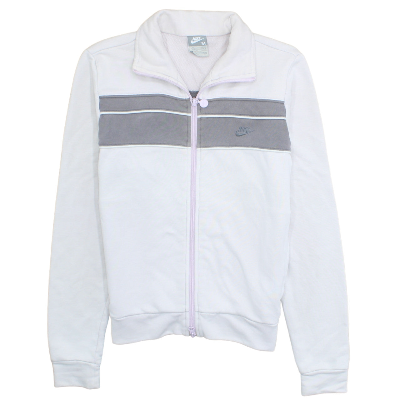 Nike Women’s White Track Jacket Size 12 Full Zip Lightweight Sports Top