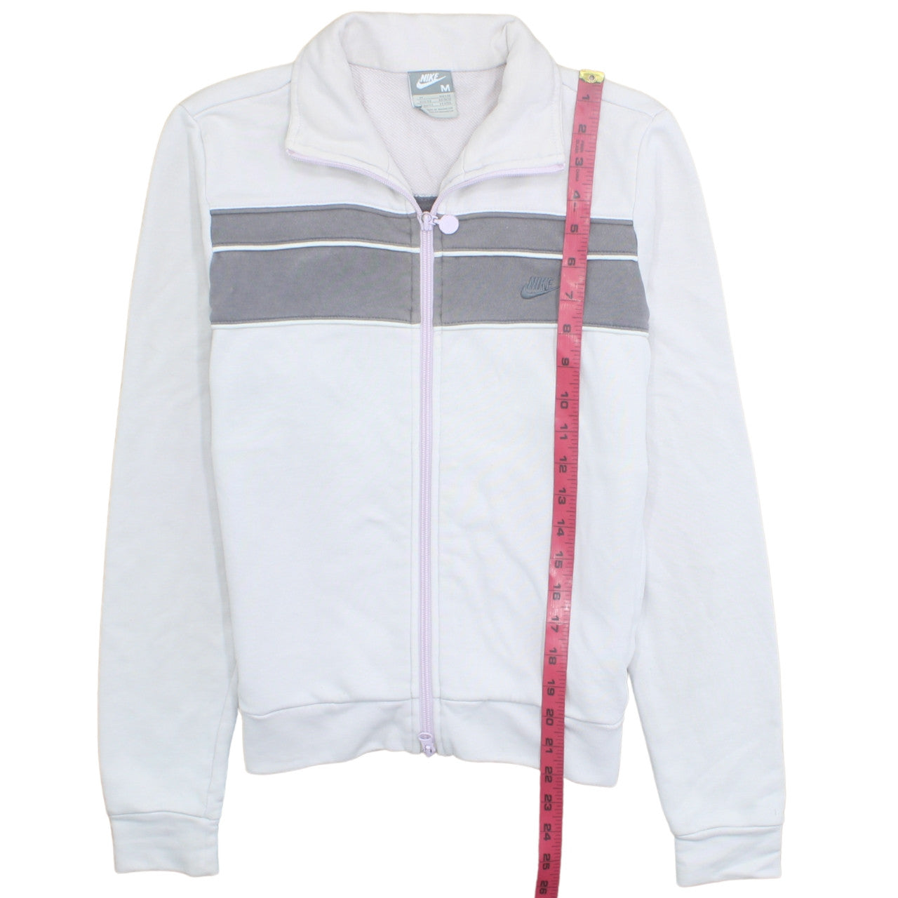 Nike Women’s White Track Jacket Size 12 Full Zip Lightweight Sports Top