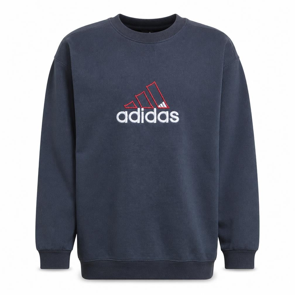 Adidas Men's Blue Embroidered Logo Pullover Sweatshirt Size L