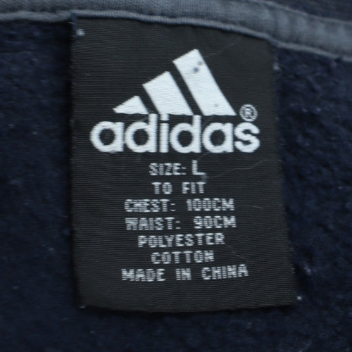 Adidas Men's Blue Embroidered Logo Pullover Sweatshirt Size L