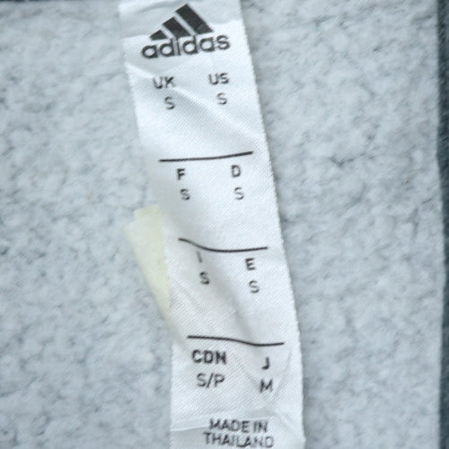 adidas Men's Grey Pullover Fleece Hoodie Size S Regular Fit