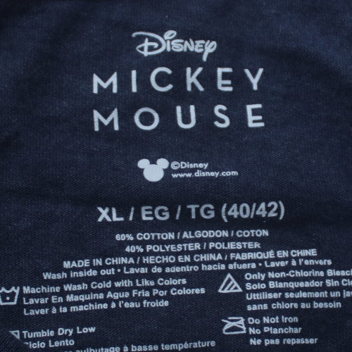 Disney Women's Blue Mickey Mouse Graphic Crew Neck T-Shirt XL