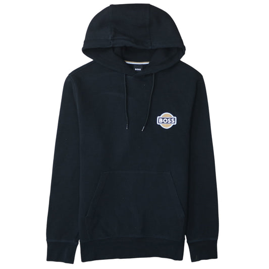 BOSS Men's Black Pullover Hoodie M Logo Fleece Sweatshirt