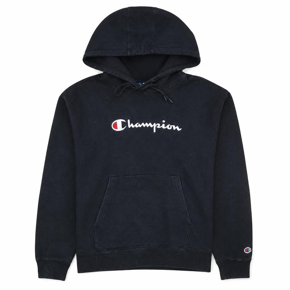 Champion Men's Black Pullover Hoodie Medium Embroidered Logo