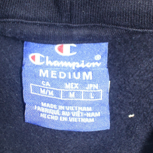 Champion Men's Black Pullover Hoodie Medium Embroidered Logo
